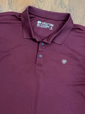 Ariat Tek Heat Series Men’s Short Sleeve Burgundy Maroon Polo size XXL